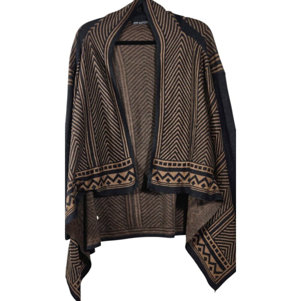 Bajee Collection Size S/M Women's Shrug High Low Hem Brown Black